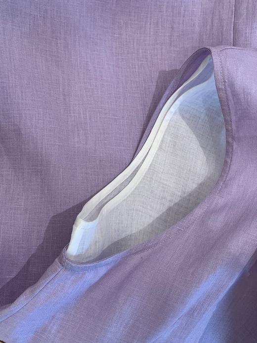 【高品质私服】【IC粉紫亚麻平纹两件套连衣裙】如蝉翼般轻透贴肤，尽显独特东方美感，营造出利落又适宜的春夏氛围G1474-CC【无标出货 介意慎拍】 商品图12