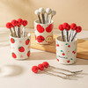 摩登主妇水果叉子不锈钢水果签收纳罐轻奢高级感餐叉甜品蛋糕叉子 商品缩略图0