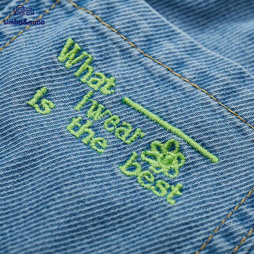 【辛巴娜娜】simbanana前卫潮范棉弹水洗柠檬线高腰宽松百搭型牛仔裤 商品图3