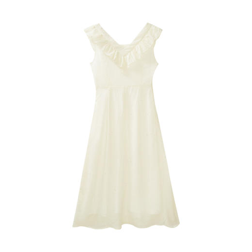 鹿向南「洛斯町澈」2025夏季新款法式方领气质连衣裙女高级感长裙DYL661739 商品图1