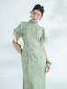 荷言GL 雅颂 浅绿色波点提花旗袍 拼接真丝波浪袖 商品缩略图0
