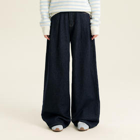 笛莎Deesha青少年女童裤子2025秋季女童阔腿牛仔裤