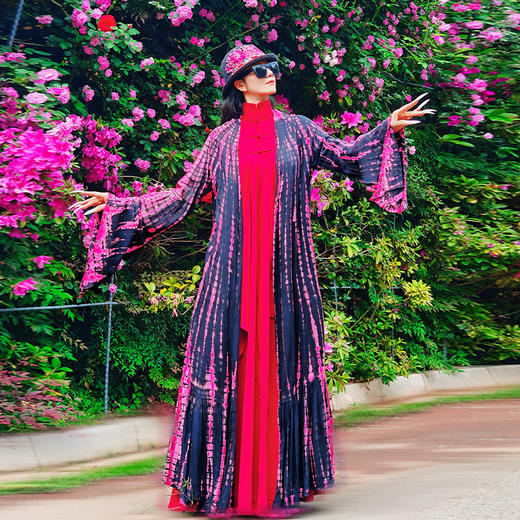 【杨丽萍老师新品】锦簇纷繁扎染长开衫 | 手工特色款 少批量 售完即止 商品图0