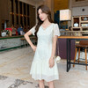 奢姿大码女装夏季减龄荷叶边拼接连衣裙胖妹妹时尚V领裙子9952890553 商品缩略图1