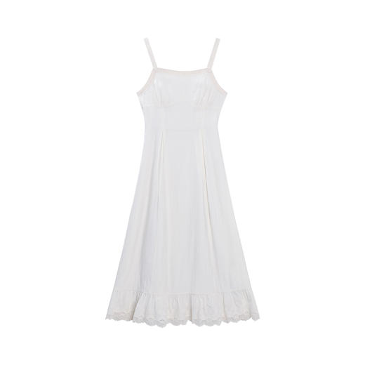 鹿向南「荨迹沐初」高级感蕾丝花边吊带连衣裙女夏季气质长裙 商品图1