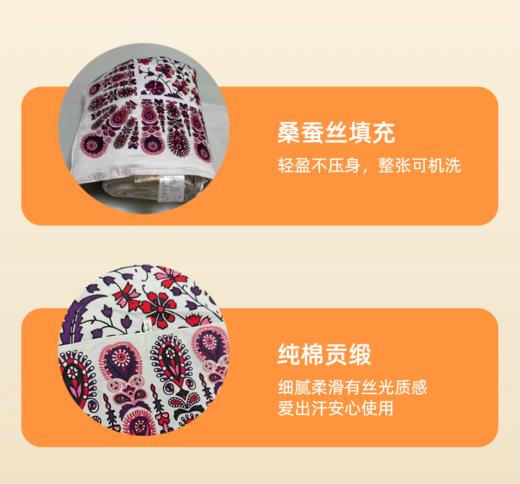 【爆款】CIELTOWN/夏尔小镇红色缠枝桑蚕丝被空调被可水洗夏被 商品图3