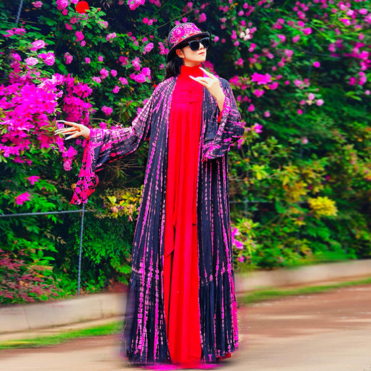 【杨丽萍老师新品】锦簇纷繁扎染长开衫 | 手工特色款 少批量 售完即止 商品图1