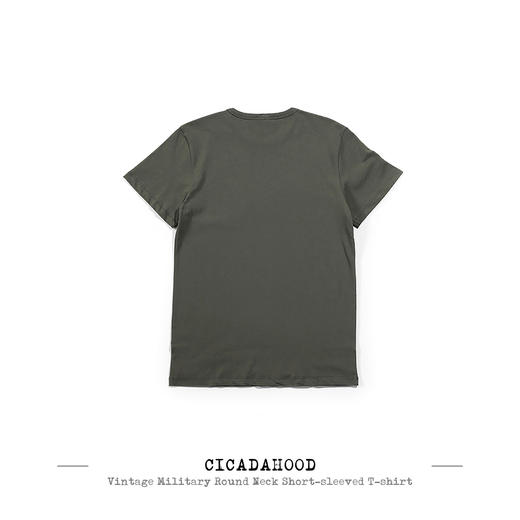 CicadaHood复古运动军事风圆领短袖T恤 商品图1
