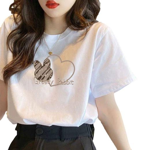 「几十款可选！29.9到手」纯棉短袖t恤女大码夏季新款女装宽松显瘦白色体恤上衣打底衫ins潮 商品图4