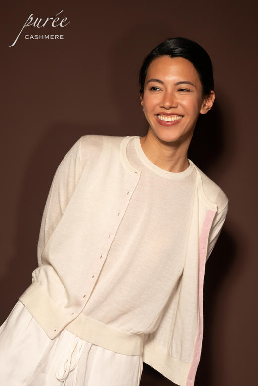 #1979/1981「PETITE SET」 100% WORSTED CASHMERE 精纺羊绒小套装-小开衫和背心 商品图4