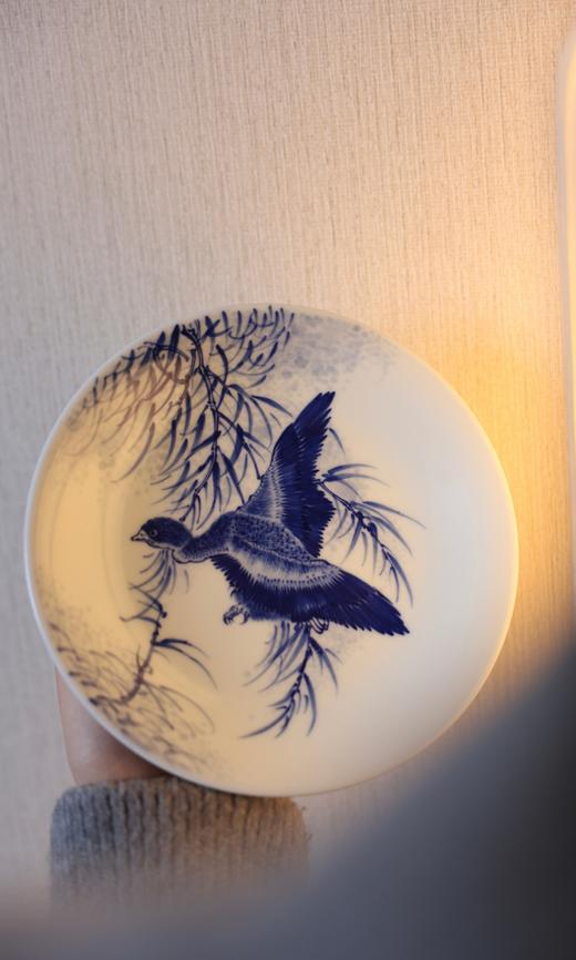 【朗瓷阁】仿清芦雁撇口壶承 商品图1