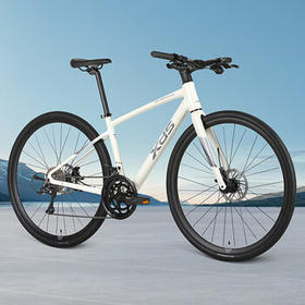 喜德盛（xds）极速380平把公路自行车18速油压碟刹公路车25款米白卡其420