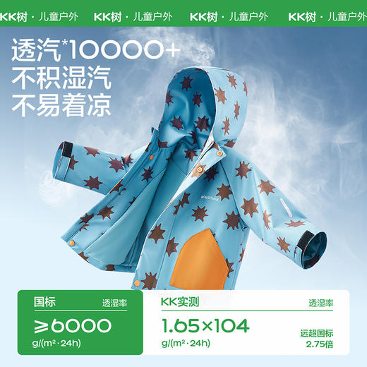 【云优选】KK树儿童冲锋衣宝宝软壳衣男童女孩上衣户外防风防水耐磨2025新款小荷叶软壳衣(满印版) 商品图2