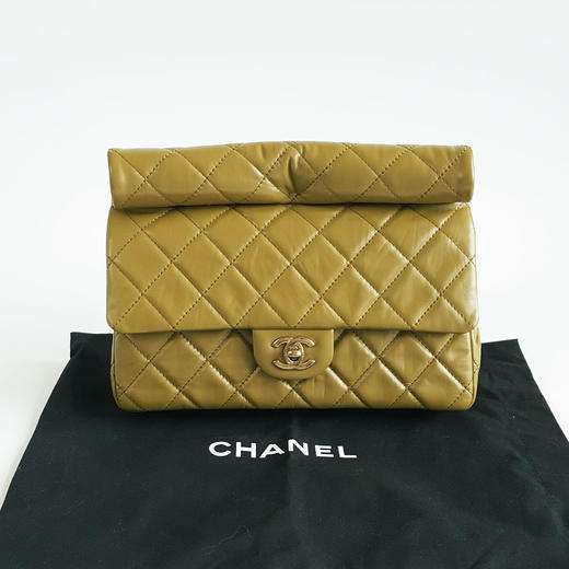【95新】CHANEL香奈儿AS4199 B13116 NO20023A绿色CF手卷包手拿包女士现售价：17500！270625AI11 商品图7