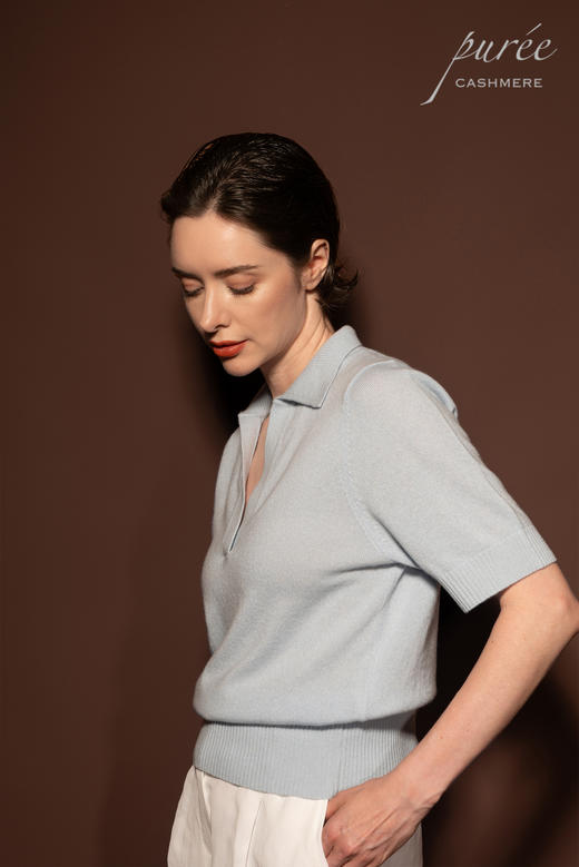 #1975「POLO SHORT SLEEVE」 100% CASHMERE 羊绒POLO领短袖 商品图2