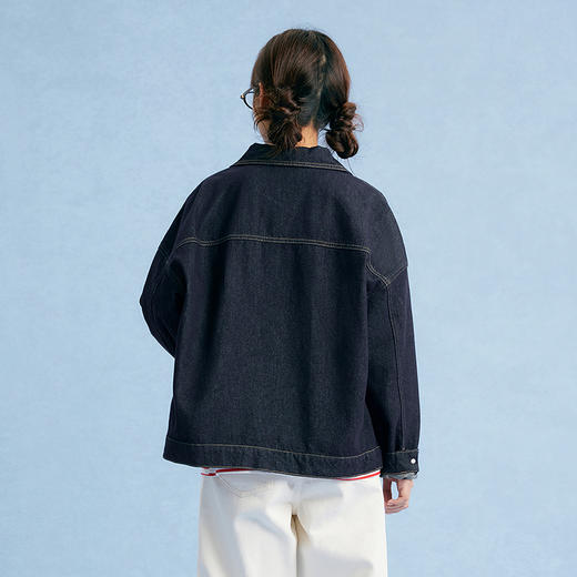 笛莎Deesha青少年女童外套2025秋季女童原色水洗牛仔外套 商品图4