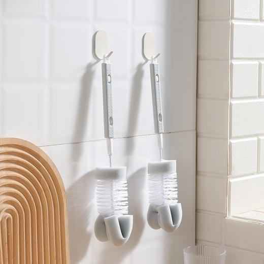 【批发】美丽雅长柄杯刷奶瓶刷洗杯子神器茶水杯海绵清洁刷 1把 商品图6