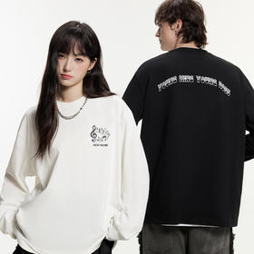 YKYB黄子韬长袖T恤简约百搭宽松圆领印花上衣Y53NCT001