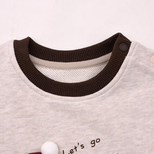 棉果果秋季新品男童亚麻色大毛圈圆领套头卫衣M312180225475 商品图2