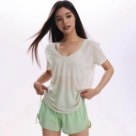 【限时秒】YOGACODE【火树银花系列】瑜伽短袖罩衫女夏季抽褶修身显瘦运动t恤DWA115543