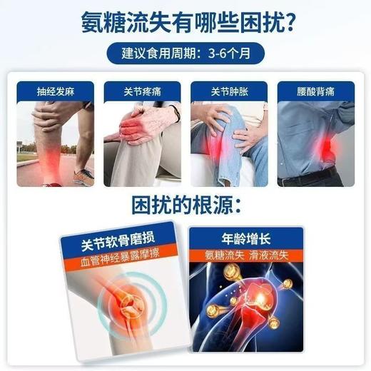 官方正品氨糖软骨素钙片维生素d中老年人腰腿疼痛麻木抽筋缺钙补 商品图4