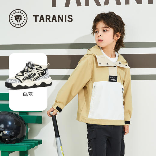 泰兰尼斯2025新款童鞋儿童板鞋高帮秋季男女童软底缓震运动休闲鞋 T02X5C7424 商品图1