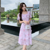 奢姿大码女装2025夏季减龄荷叶边方领连衣裙胖妹妹碎花时尚裙子9952858492 商品缩略图1