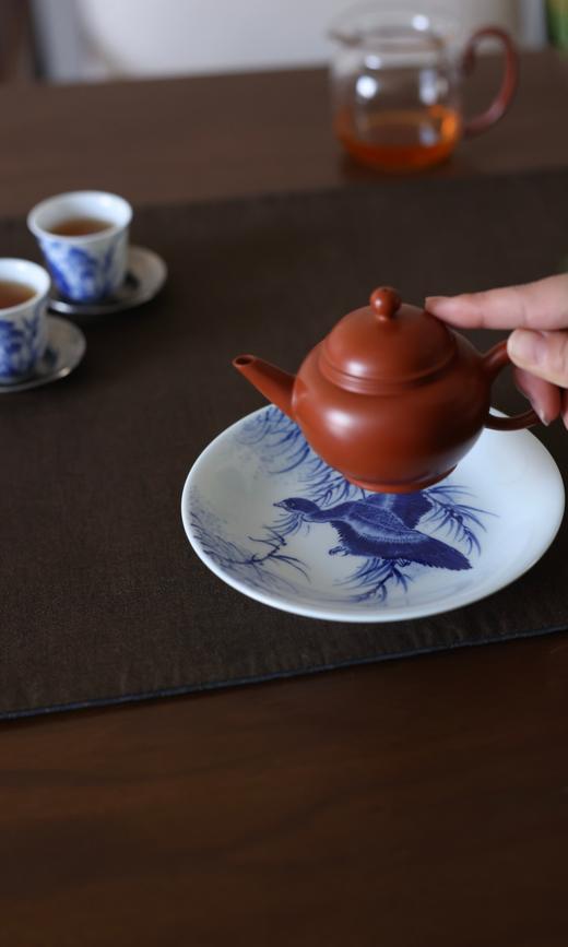 【朗瓷阁】仿清芦雁撇口壶承 商品图4