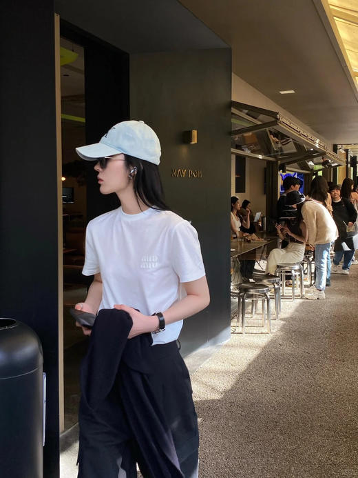 新疆棉MM字母精简短袖T恤 商品图3