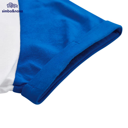 【辛巴娜娜】simbanana男童短袖t恤纯棉儿童夏季白色上衣新款撞色体恤夏装 商品图3