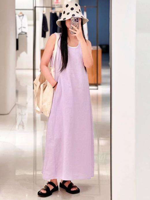 【高品质私服】【IC粉紫亚麻平纹两件套连衣裙】如蝉翼般轻透贴肤，尽显独特东方美感，营造出利落又适宜的春夏氛围G1474-CC【无标出货 介意慎拍】 商品图5
