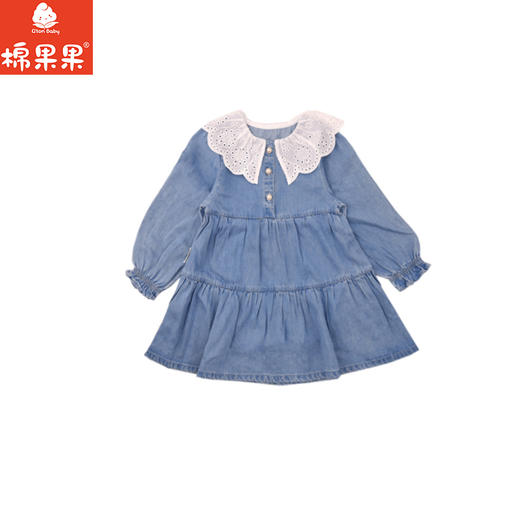 棉果果秋季新品女童永恒蓝牛仔翻领连衣裙M322700225431 商品图1