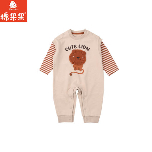 棉果果秋季新品男童奶咖色套头连体衣M312727225478 商品图1