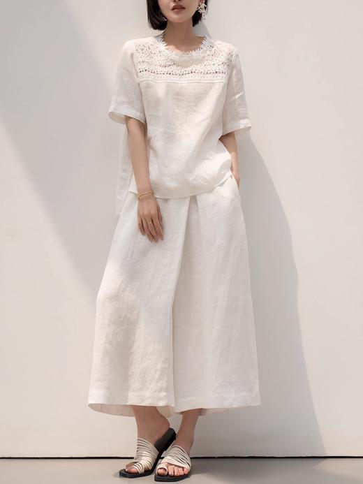 一梦浮生重工蕾丝亚麻天丝半袖睫毛蕾丝上衣 商品图9