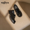 Safiya/索菲娅2025学院风钻扣漆皮百搭粗跟一脚蹬厚底乐福鞋SFD3112107 商品缩略图9