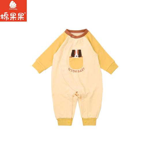 棉果果秋季新品男童米白色偏襟连体衣M312720225477 商品图1