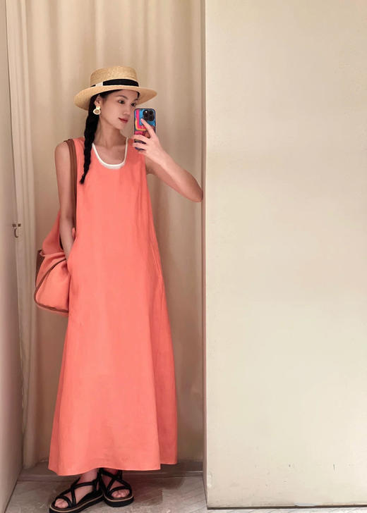 【高品质私服】【IC亚麻平纹两件套连衣裙】搭配低饱和哑光质感，营造松弛慵懒氛围，营造出利落又适宜的春夏氛围G1470-CC【无标出货 介意慎拍】 商品图1