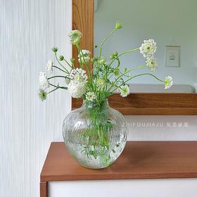 【特惠清仓，仅2件，无货退款】透明肌理玻璃花瓶轻奢高级感摆件客厅玄关插花水培花器家居装饰品晶尊风语花瓶小号21cm（透明）