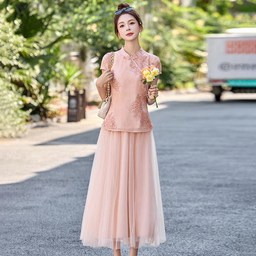 2025夏季新款时尚显瘦洋气减龄气质休闲套装甜美气质收腰显瘦套装HR-AQHUI66678 商品图2