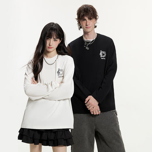 YKYB黄子韬长袖T恤简约百搭宽松圆领印花上衣Y53NCT001 商品图5