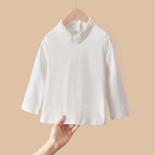 【辛巴娜娜】simbanana儿童打底衫新款女童长袖t恤纯棉白色女宝宝上衣春秋款潮 商品图0