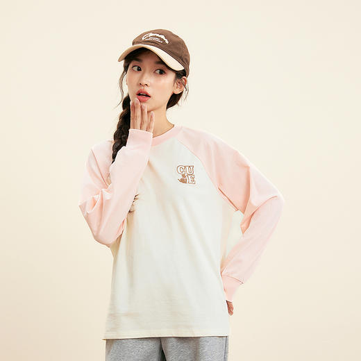 笛莎Deesha青少年女童T恤2025秋季女童撞色插肩袖T恤 商品图0