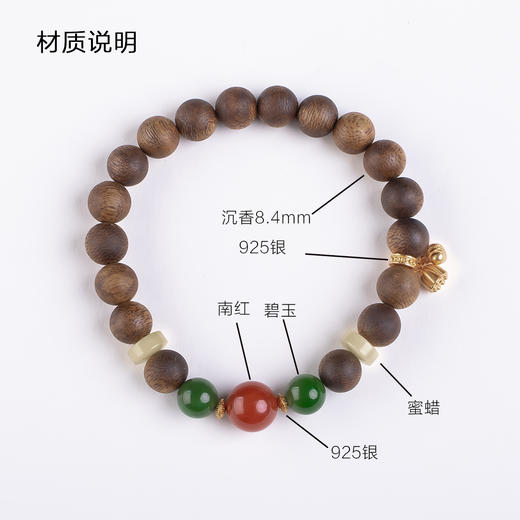 xy0436沉香+南红碧玉莲蓬手串 商品图9