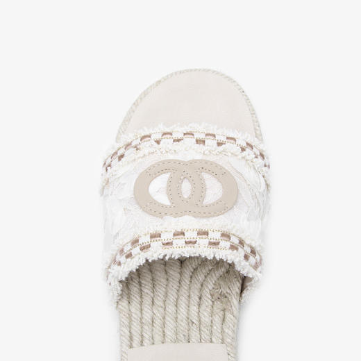 西遇小香风凉拖鞋女夏外穿新款法式一脚蹬草编渔夫鞋平底凉鞋V0056885 商品图5