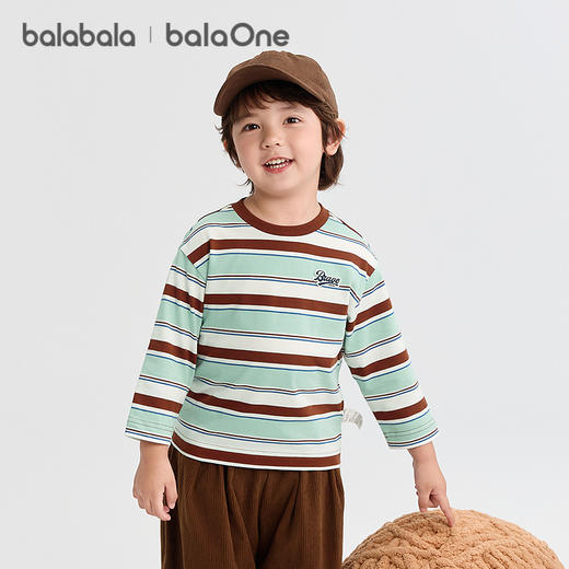 巴拉巴拉balaOne儿童长袖t恤男童女童2025新款秋内搭速干纯棉上衣 商品图2