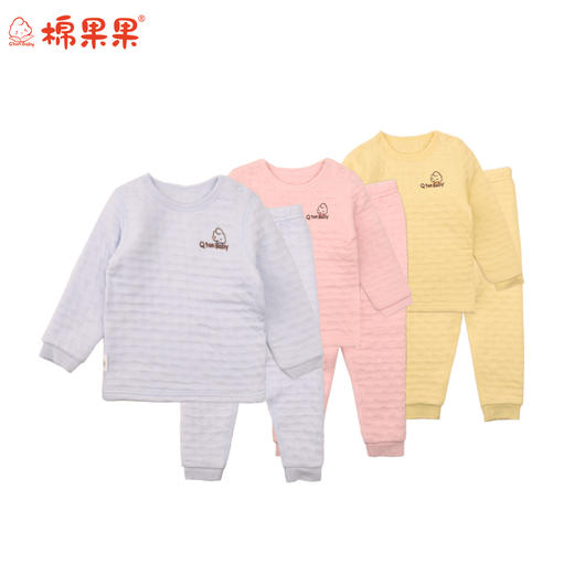 棉果果反季秋冬季男童女童套装多款上衣+裤子有机棉纱空气层套头套装M401302619630、17630、17631、18614 商品图0