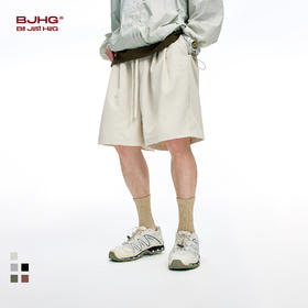 BJHG凉感短裤男款2025新款夏季 工装宽松休闲直筒沙滩裤