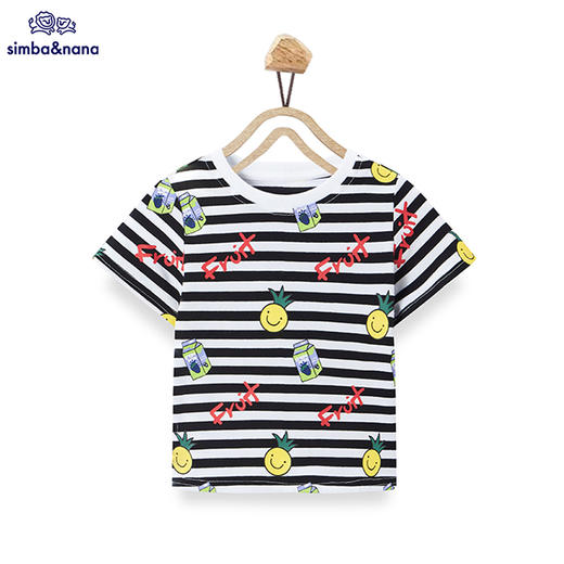 【辛巴娜娜】simbanana男童儿童可爱条纹短袖T恤上衣 商品图0