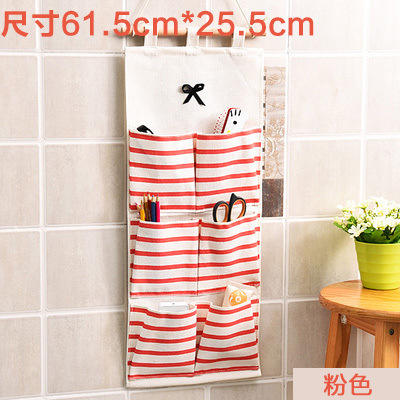 【19抢！新品！】韩版简约挂袋，防水耐用又省空间！棉麻质感+多层设计，让小物件秒变整齐💡粉蓝配色，颜值收纳两不误！快来Pick你的家居好物👉 商品图8