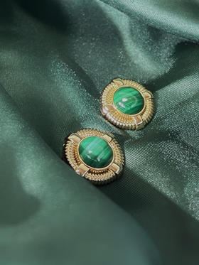 Zambian Fountain Earrings｜赞比亚绿影耳环